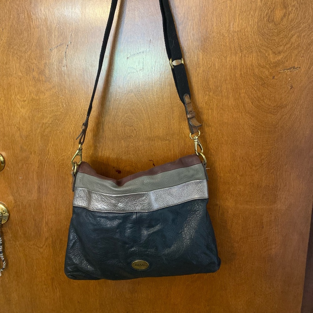 Fossil Foldover Explorer Crossbody Messenger Bag
